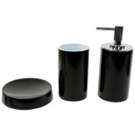Gedy YU280-14 Black Bathroom Accessory Set with Tall Soap Dispenser